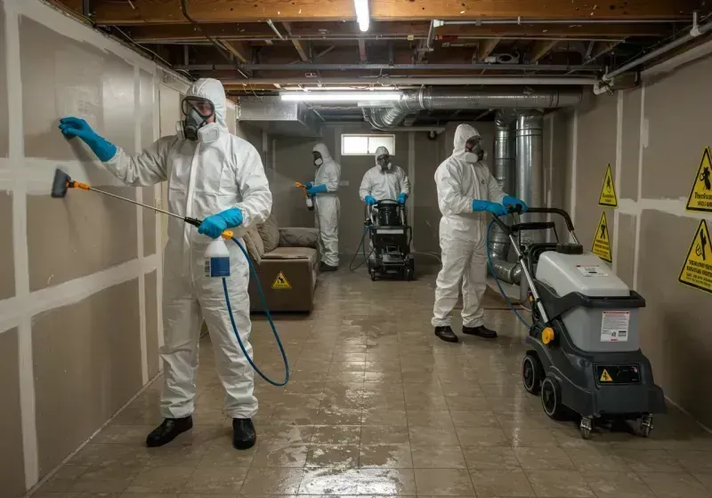 Basement Moisture Removal and Structural Drying process in Redby, MN